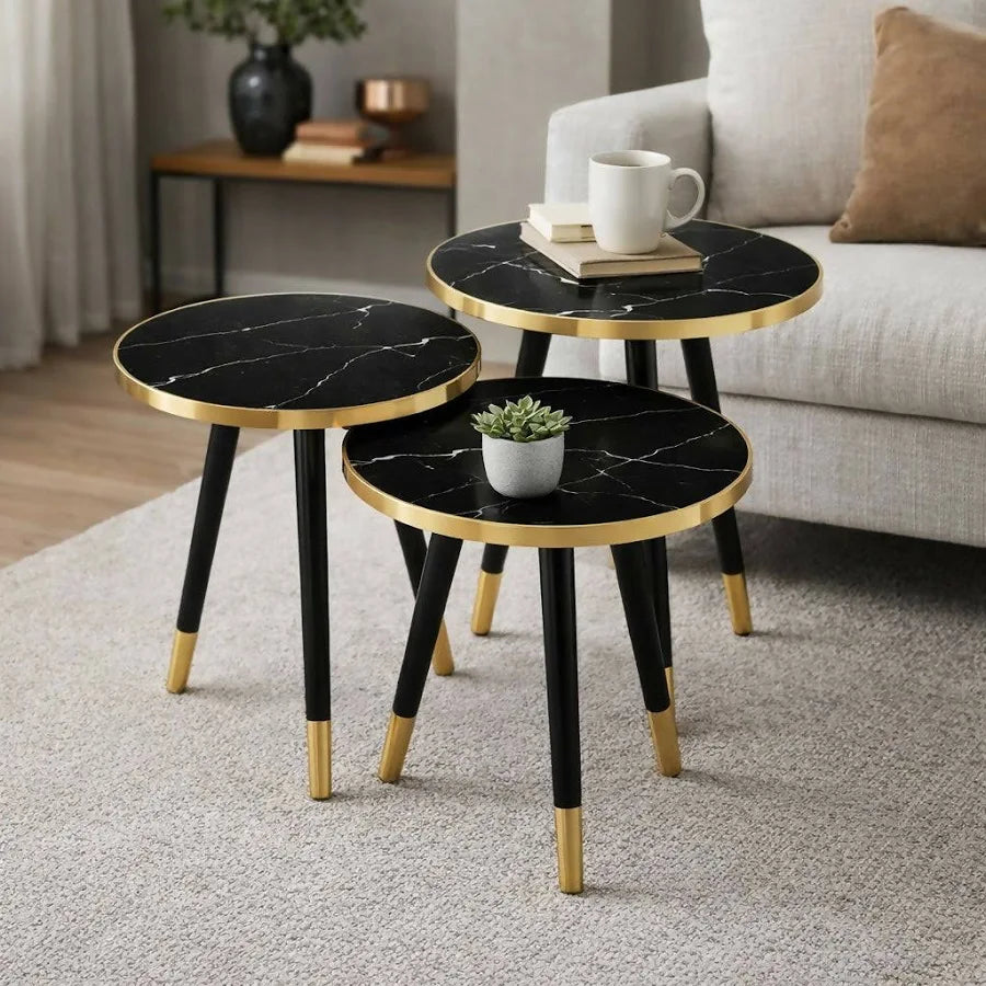 Round Nesting Coffee Table - 3-Tier