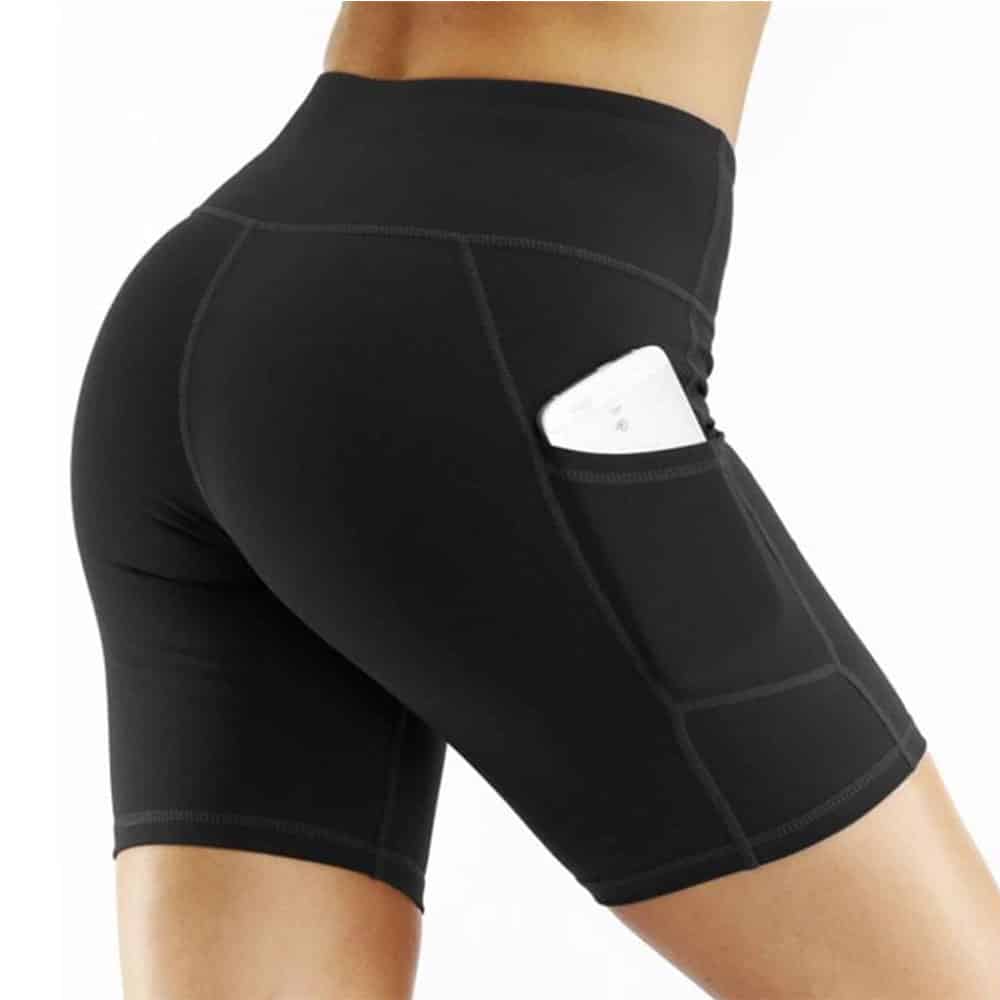 Yoga/Exercise/Running High Waist Stretchy Shorts w/ Side Pockets