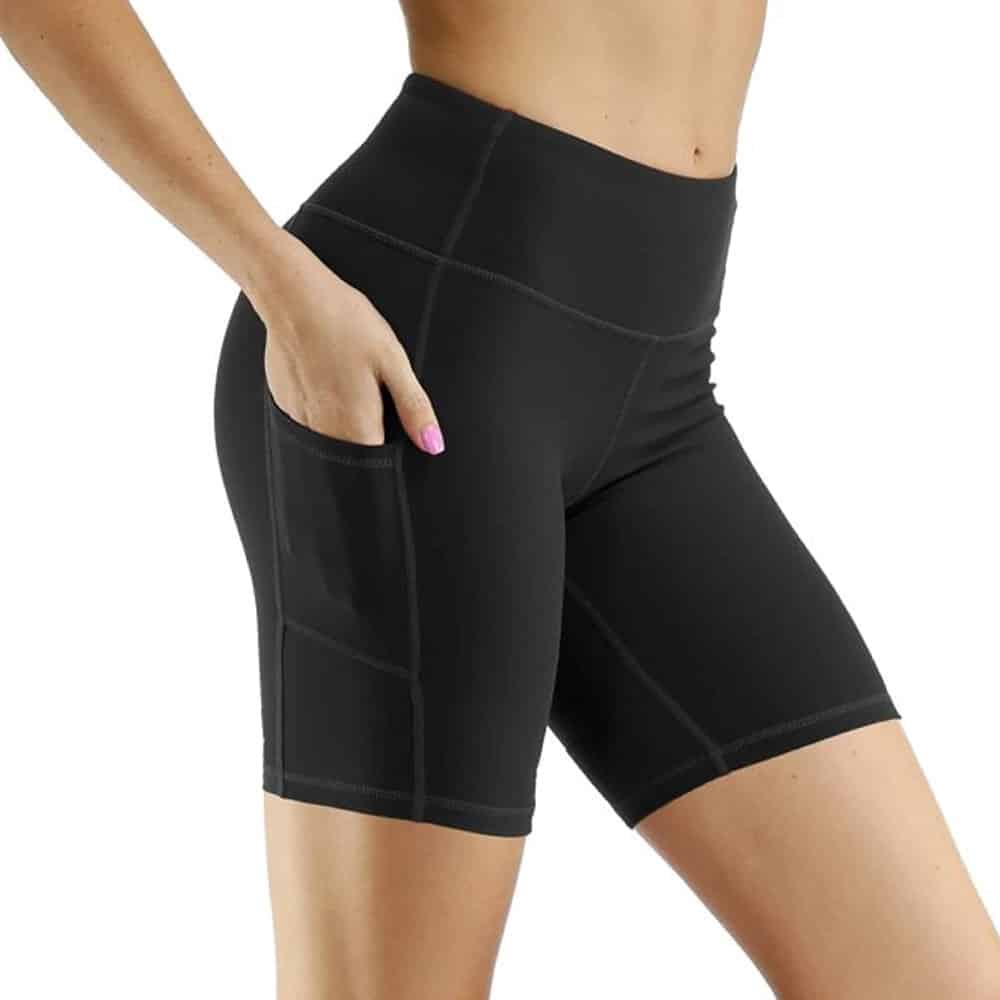 Yoga/Exercise/Running High Waist Stretchy Shorts w/ Side Pockets