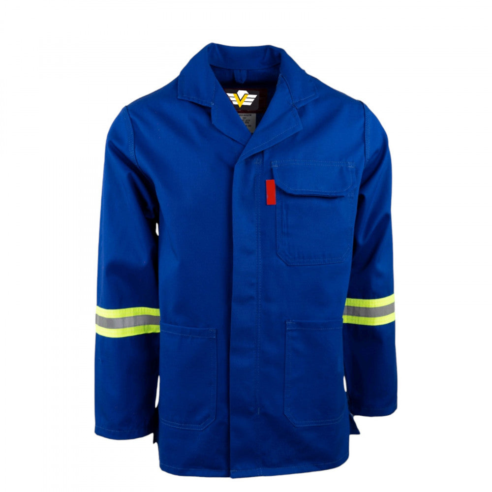 SAFETY-PPE / Premium J54 SABS 100% Cotton Conti Suit, Royal Blue, JACKET Reflective Tape