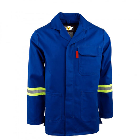 SAFETY-PPE / Premium J54 SABS 100% Cotton Conti Suit, Royal Blue, JACKET Reflective Tape