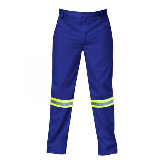 SAFETY-PPE / Premium J54 SABS 100% Cotton Conti Suit, Royal Blue, TROUSERS, Reflective Tape