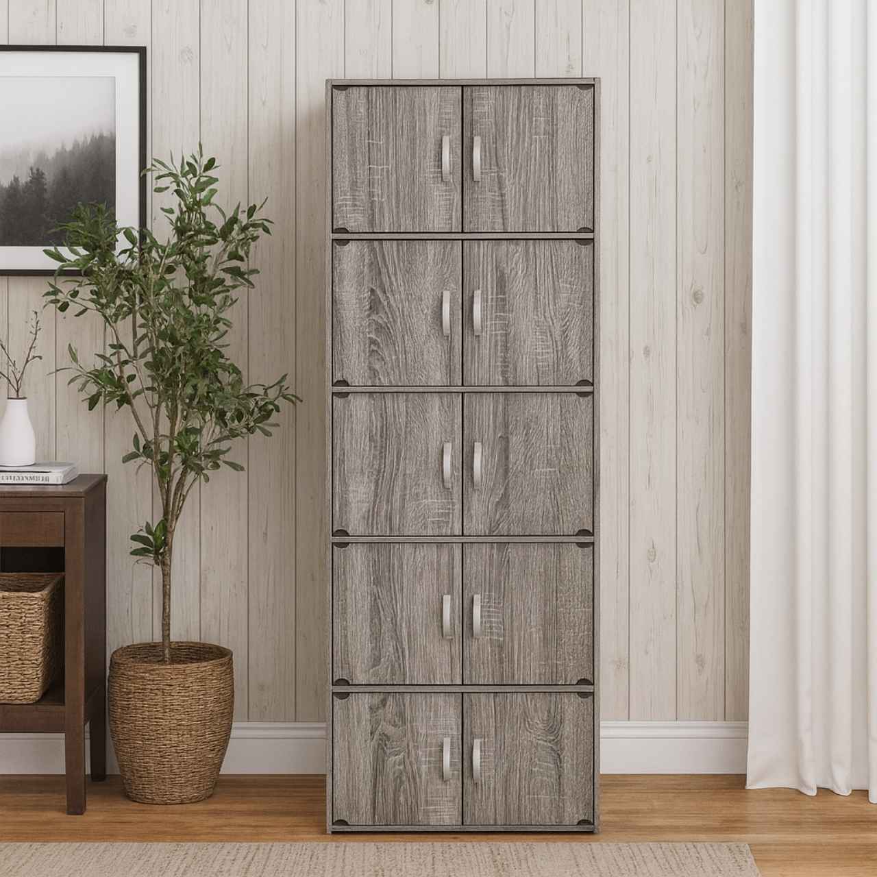 10 Door Cabinet – Grey Oak