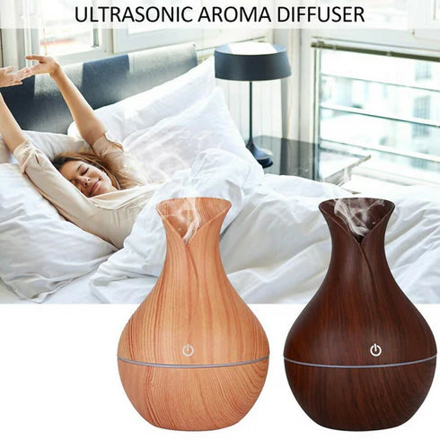 Ultrasonic Aroma Humidifier with Colour Changing LED - Light Brown