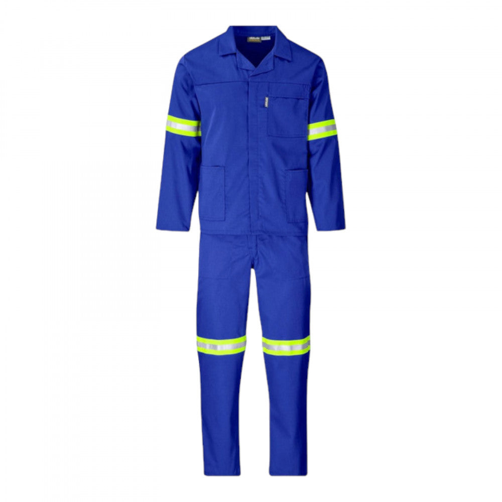 SAFETY-PPE / Polycotton Econo Conti 2-Piece Suit, Reflective Tape, Royal Blue