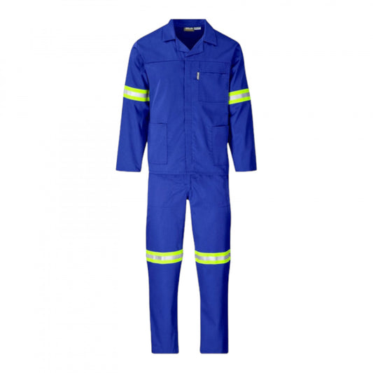 SAFETY-PPE / Polycotton Econo Conti 2-Piece Suit, Reflective Tape, Royal Blue