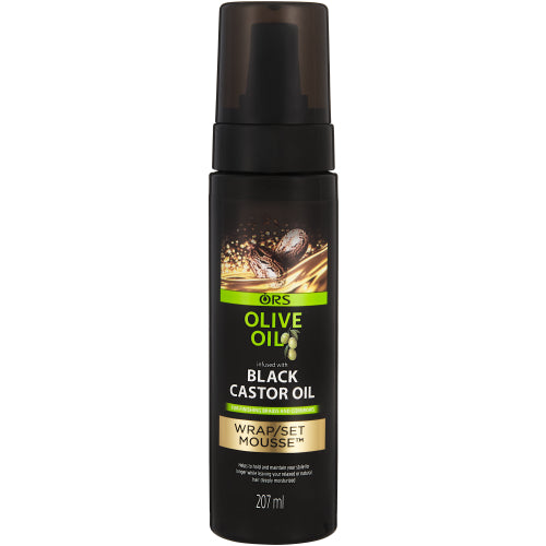 ORS Olive Oil infused with Black Castor Oil Wrap/ Set Mousse for Braids & Cornrows 207ml