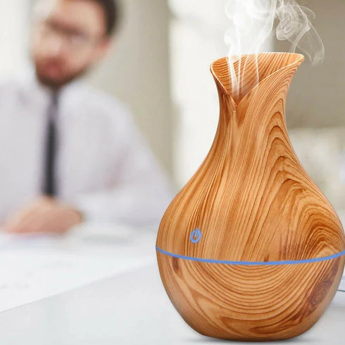 Ultrasonic Aroma Humidifier with Colour Changing LED - Light Brown