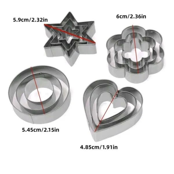 Stainless Steel Cookie Cutter -12Pcs