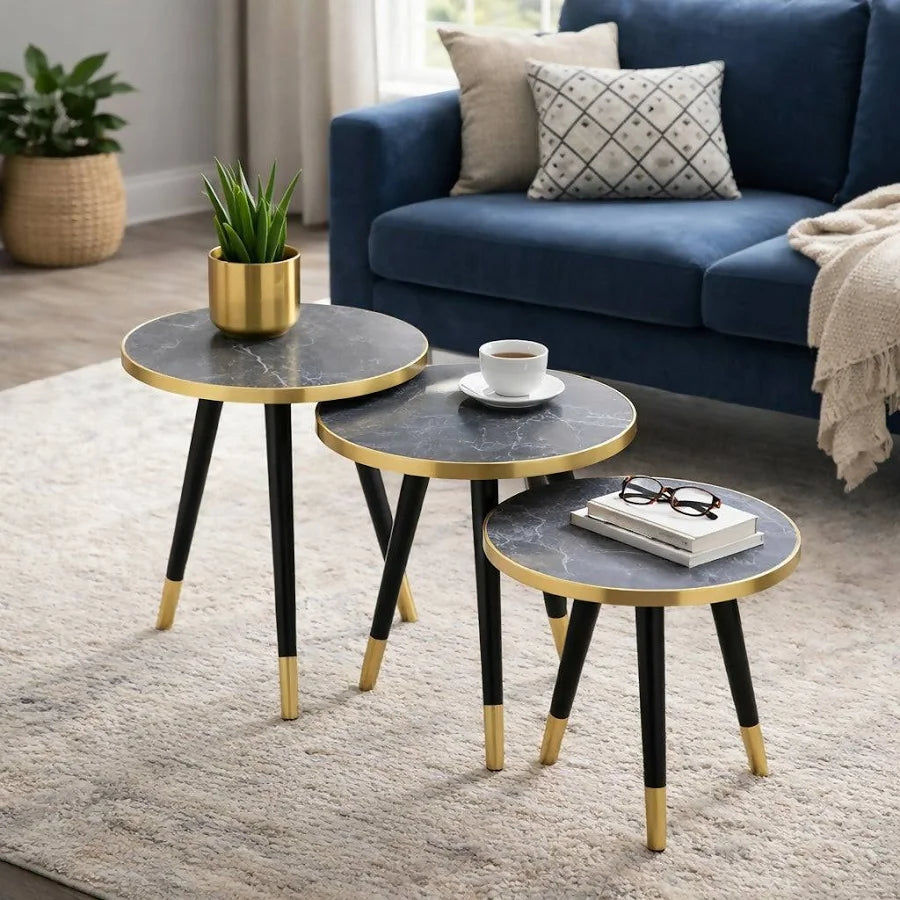 Round Nesting Coffee Table - 3-Tier