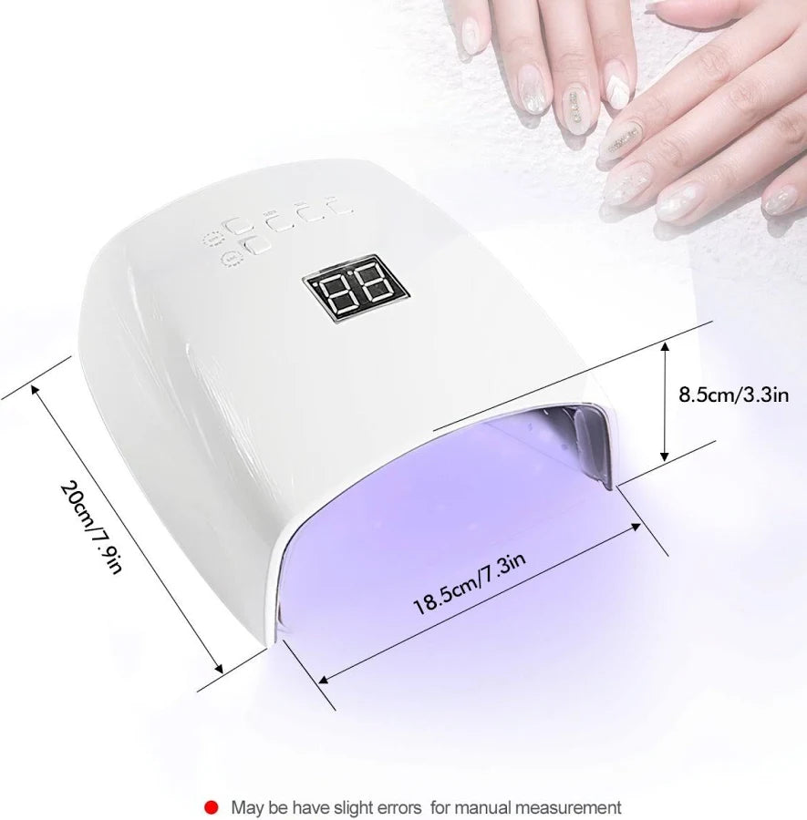 Cordless UV/LED Nail Lamp Rechargeable 48W - White